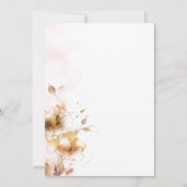 Moderne gouden roze bruinbruideweddenschap kaart (Achterkant)