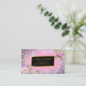 Moderne gouden roze Jouw tekst Visitekaartje toevo (Staand voorkant)