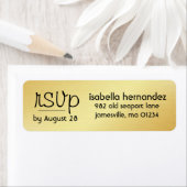 Moderne gouden RSVP-adreslabels Etiket (Insitu)