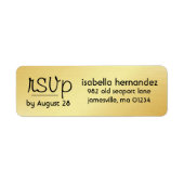 Moderne gouden RSVP-adreslabels Etiket (Voorkant)