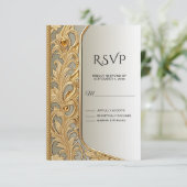 Moderne gouden  RSVP-kaart RSVP Kaartje (Staand voorkant)