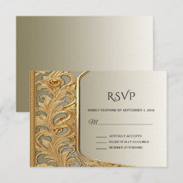 Moderne gouden RSVP-kaart RSVP Kaartje