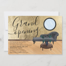 Moderne gouden scène schoonheidssalon grote openin kaart