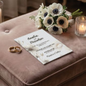 Moderne Gouden Schets Bloemen | Witte Bruiloft Kaart
