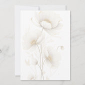 Moderne Gouden Schets Bloemen | Witte Bruiloft Kaart (Achterkant)