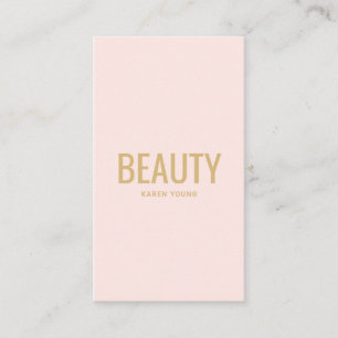 Moderne gouden schoonheidssalon trendy blush roze  visitekaartje