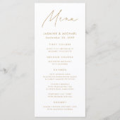Moderne gouden schrift huwelijks- menu (Voorkant)