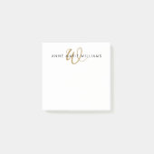 Moderne Gouden Schrift Monogram Post-it® Notes (Voorkant)