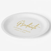 Moderne Gouden Script Afstudeerfeest Aangepast Papieren Bordje (Gekanteld)