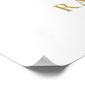 Moderne gouden script afstudeerfeest welkomstbord poster (Hoek)