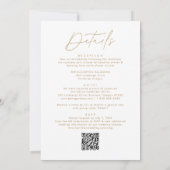 Moderne Gouden Script All-in-One QR-code Huwelijk Kaart (Achterkant)