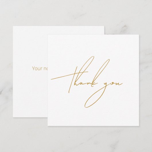 Moderne gouden script bedankkaart (Voorkant / Achterkant)