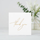 Moderne gouden script bedankkaart (Staand voorkant)