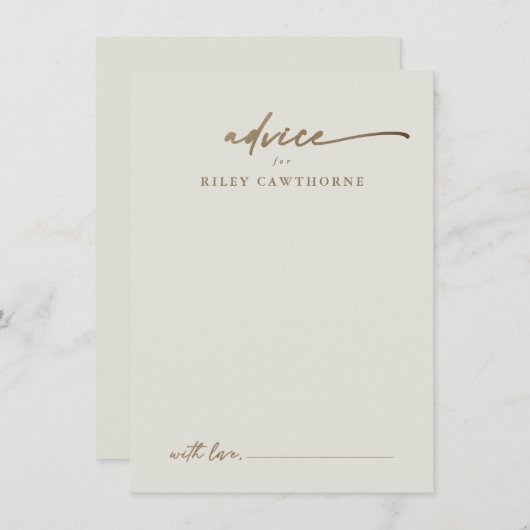 Moderne Gouden Script Boho Trouw Advieskaart Informatiekaartje (Voorkant / Achterkant)