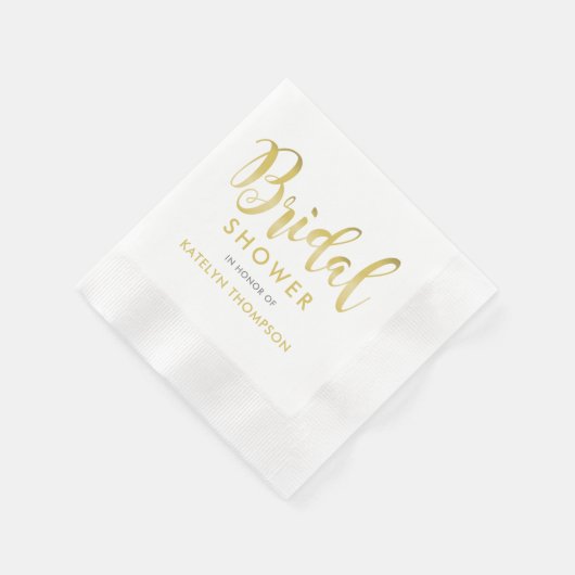 Moderne gouden script bruidsbruiloft servetten (Hoek)