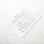 Moderne gouden script bruiloft  folie uitnodiging (Gedraaid)