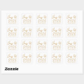 Moderne gouden script eindexamenklas 2026 vierkante sticker (Vel)
