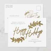 Moderne gouden script fijne feestdagen Zakelijk (Voorkant / Achterkant)