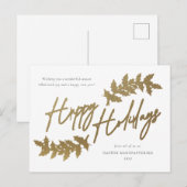 Moderne gouden script fijne feestdagen zakelijk (Voorkant / Achterkant)