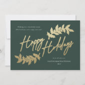 Moderne gouden script fijne feestdagen zakelijk feestdagenkaart (Voorkant)