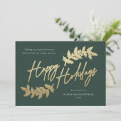 Moderne gouden script fijne feestdagen zakelijk feestdagenkaart (Staand voorkant)