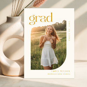 Moderne gouden script foto afstudeeraankondiging briefkaart