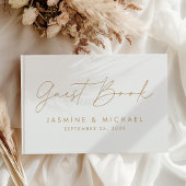 Moderne Gouden Script Foto Bruiloft Gastenboek