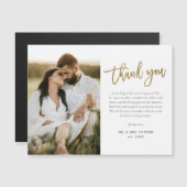 Moderne gouden script foto trouw dank je (Voorkant / Achterkant)