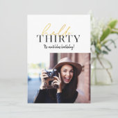 Moderne gouden script+ geometrische 30ste verjaard (Staand voorkant)