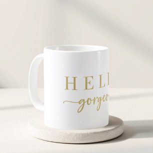 Moderne gouden script Hallo prachtig cadeau Koffiemok