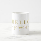 Moderne gouden script Hallo prachtig cadeau Koffiemok (Center)
