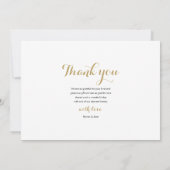 Moderne gouden script huwelijksfotocollage bedankkaart (Achterkant)