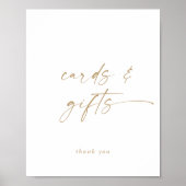 Moderne Gouden Script Kaarten en Geschenk Bord Poster (Voorkant)