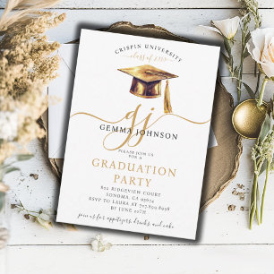 Moderne gouden script Minimalistische afstudeerfee Kaart