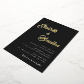 Moderne Gouden Script Monogram Huwelijk Alles in E Folie Uitnodiging (Gedraaid)