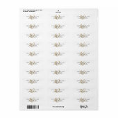Moderne Gouden Script Monogram Retouradres Etiket (Full Sheet)