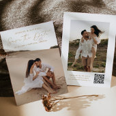 Moderne Gouden Script QR Code 2 Foto Save The Date