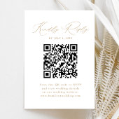Moderne Gouden Script QR Code RSVP Informatiekaartje