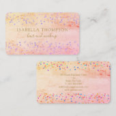 Moderne Gouden Script Regenboog Sprankels Visitekaartje (Voorkant / Achterkant)