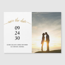 Moderne gouden script trouwdatum foto magneet