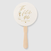 Moderne Gouden Script Typografie Foto Handwaaier (Voorkant)