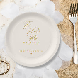 Moderne Gouden Script Typografie Trouwen Papieren Bordje
