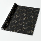 Moderne Gouden Script Zestig 60ste Verjaardagsfees Cadeaupapier (Uitgerold)