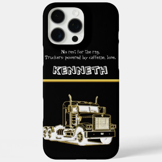 Moderne gouden semi-vrachtwagen kunstwerk Case-Mate iPhone case (Achterkant)