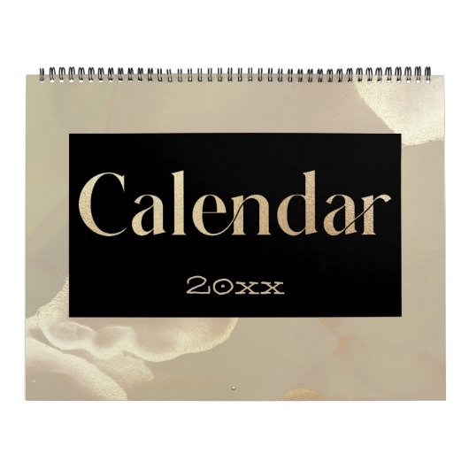 Moderne Gouden Shimmer Chic Kalender (Hoes)