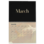Moderne Gouden Shimmer Chic Kalender (Mar 2026)
