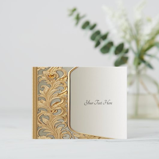 Moderne gouden sierlijke ansichtkaart briefkaart (Staand voorkant)