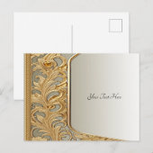 Moderne gouden sierlijke ansichtkaart briefkaart (Voorkant / Achterkant)