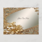 Moderne gouden sierlijke bloemen ansichtkaart briefkaart (Voorkant)