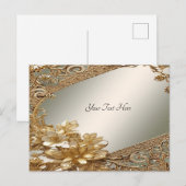 Moderne gouden sierlijke bloemkaart briefkaart (Voorkant / Achterkant)